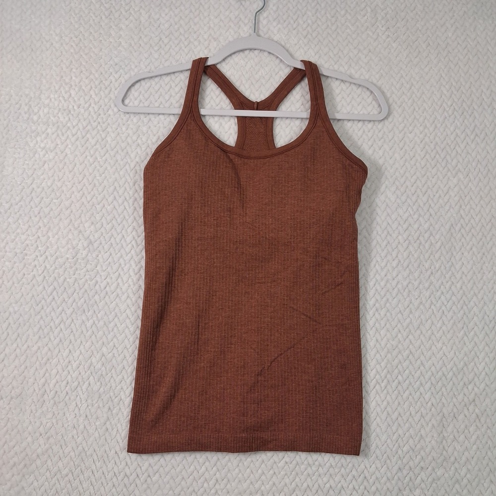 Lululemon Ebb to Street Tank Top Womens 6 Rust Brown